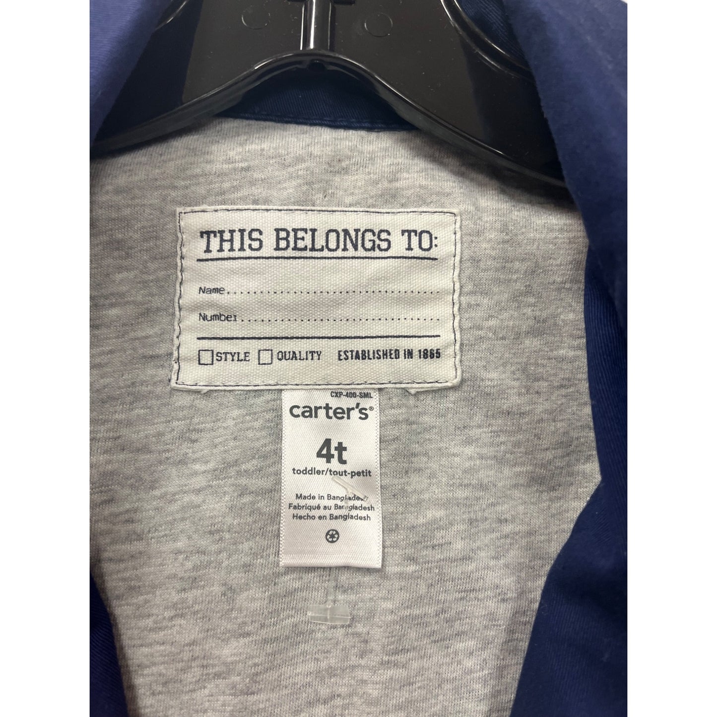 Boys Navy NY Jacket By Carters 4T American All-Star League Champ #6743