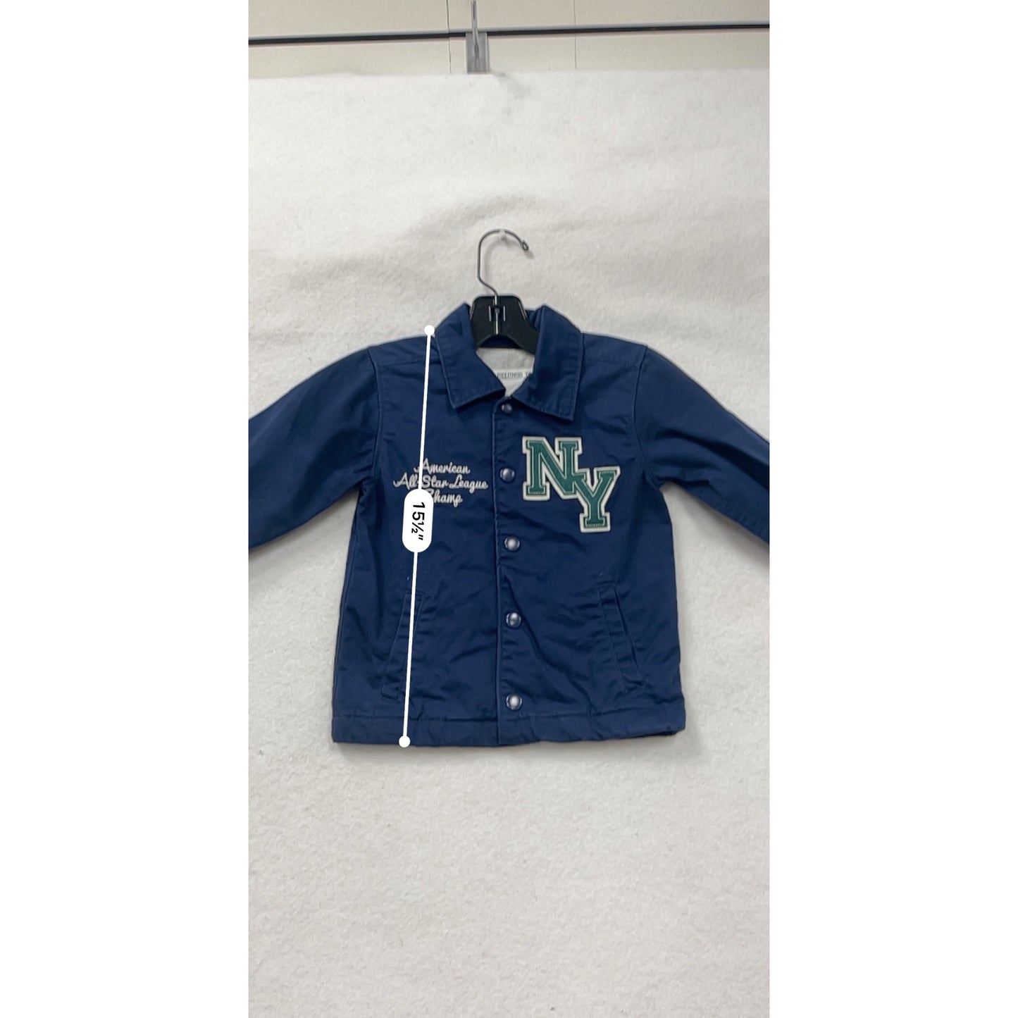 Boys Navy NY Jacket By Carters 4T American All-Star League Champ #6743