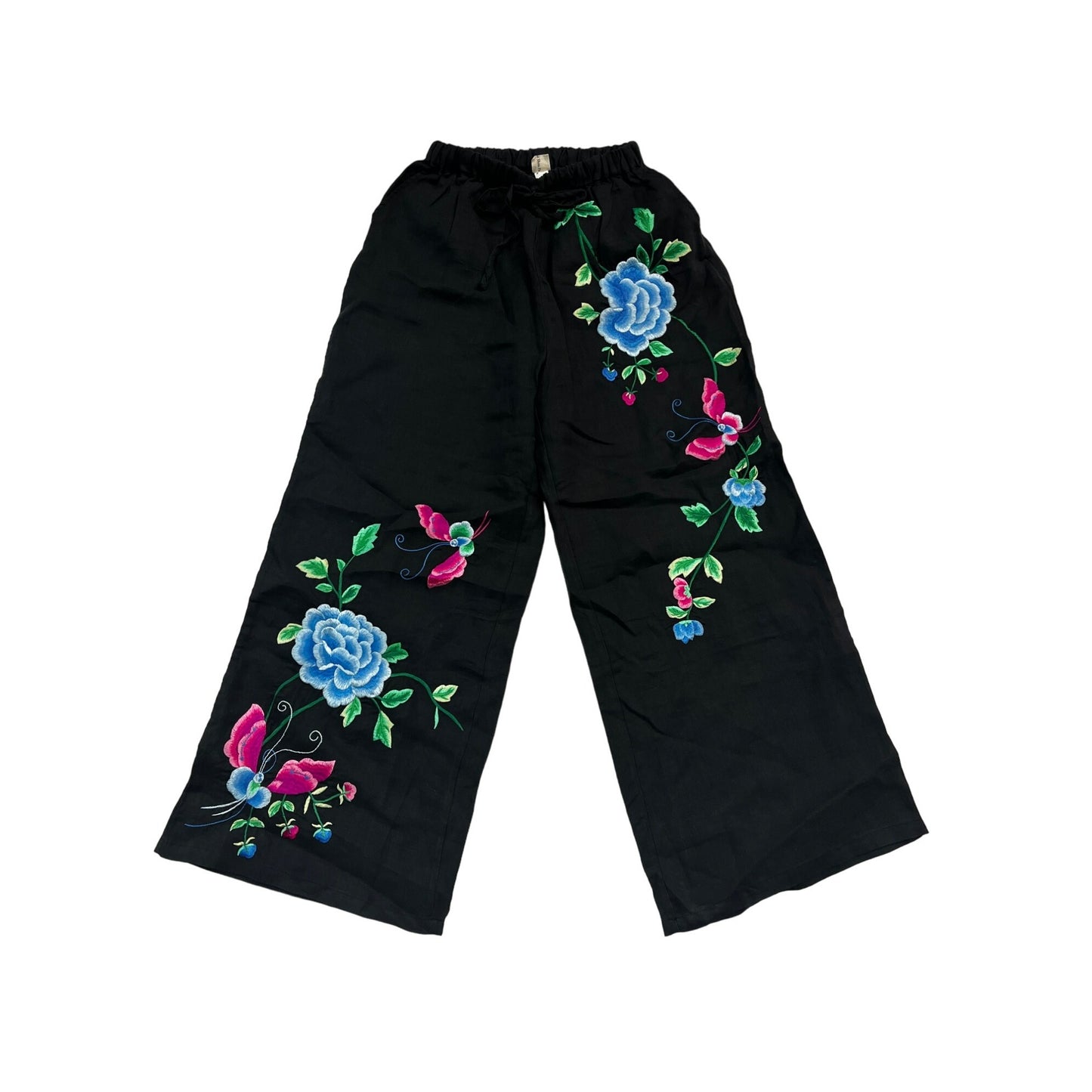 Women’s Wide Leg Floral Embroidered Pants #2652