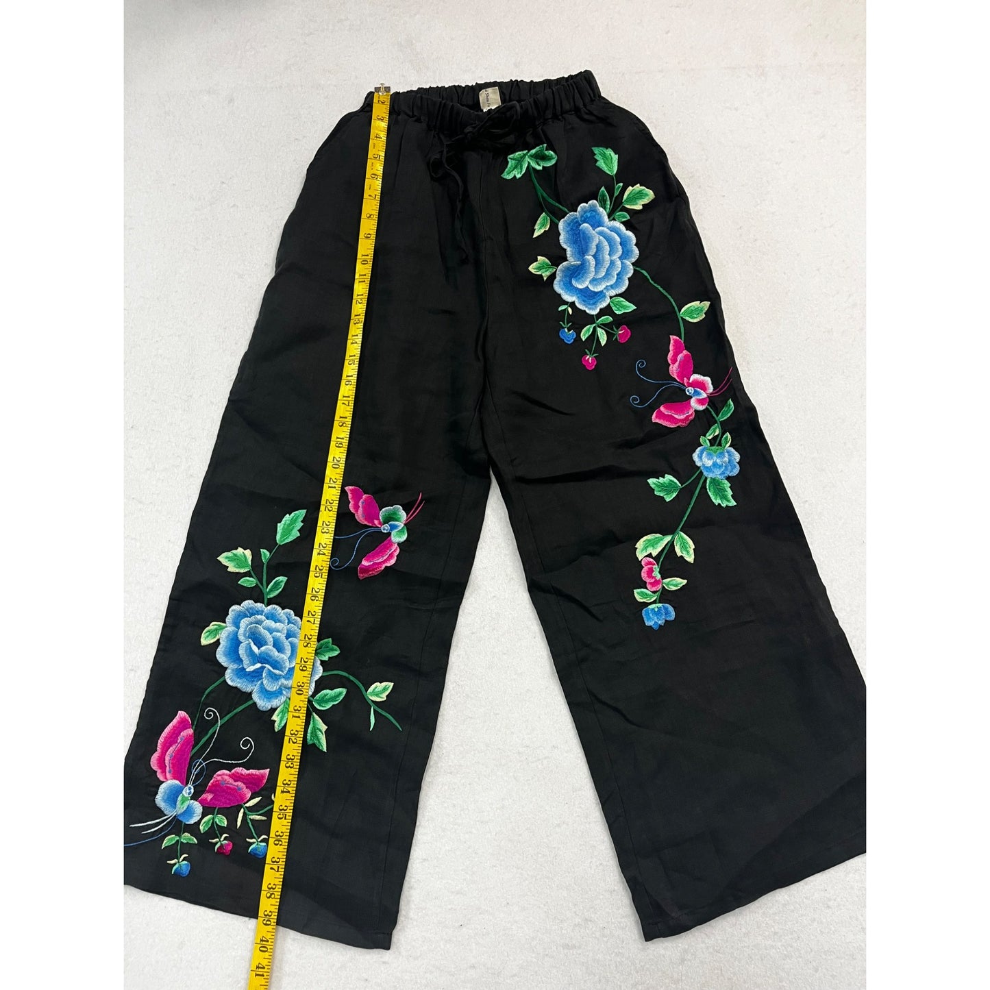 Women’s Wide Leg Floral Embroidered Pants #2652