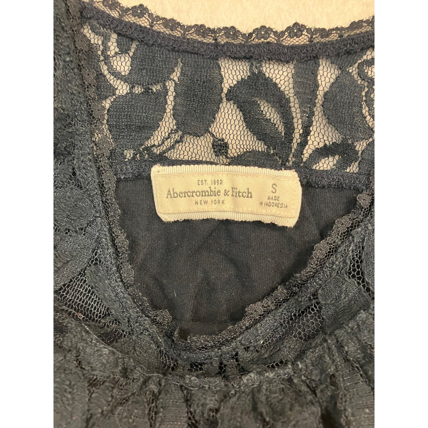 Lace Navy Blue Abercrombie & Fitch Tank Top #2476