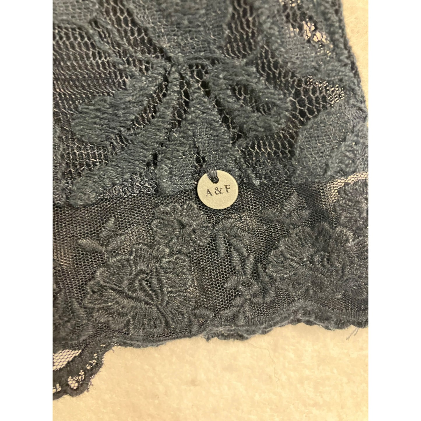 Lace Navy Blue Abercrombie & Fitch Tank Top #2476