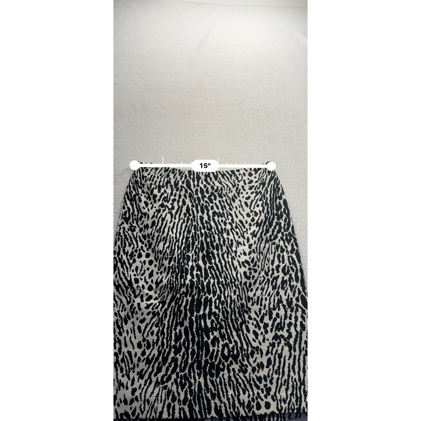 Talbots Animal Print Skirt Size 4 in Black & White Cotton Blend #196B