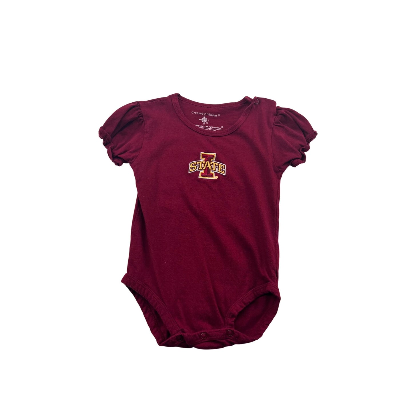 Iowa State University Baby One Piece Size 12M Creative Knitwear 100% Cotton #6153