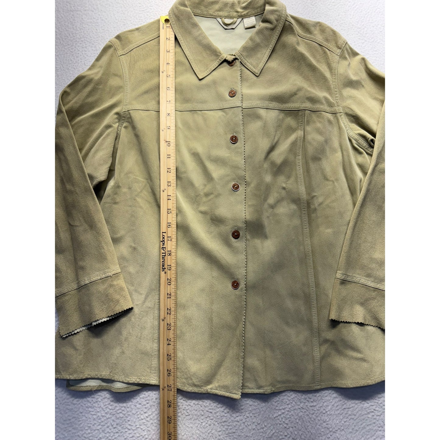 J. Jill Womens Genuine Leather Button-Up Jacket #5719
