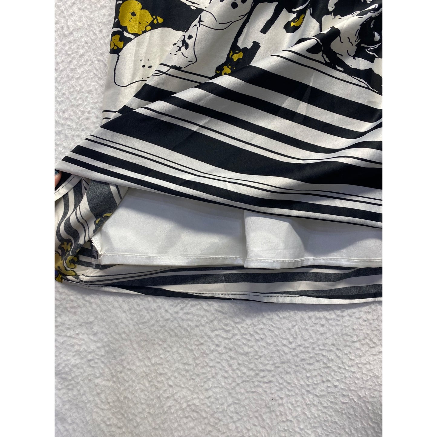 Arden B Sleeveless Black & Floral Print Dress With Yellow Accents #7340
