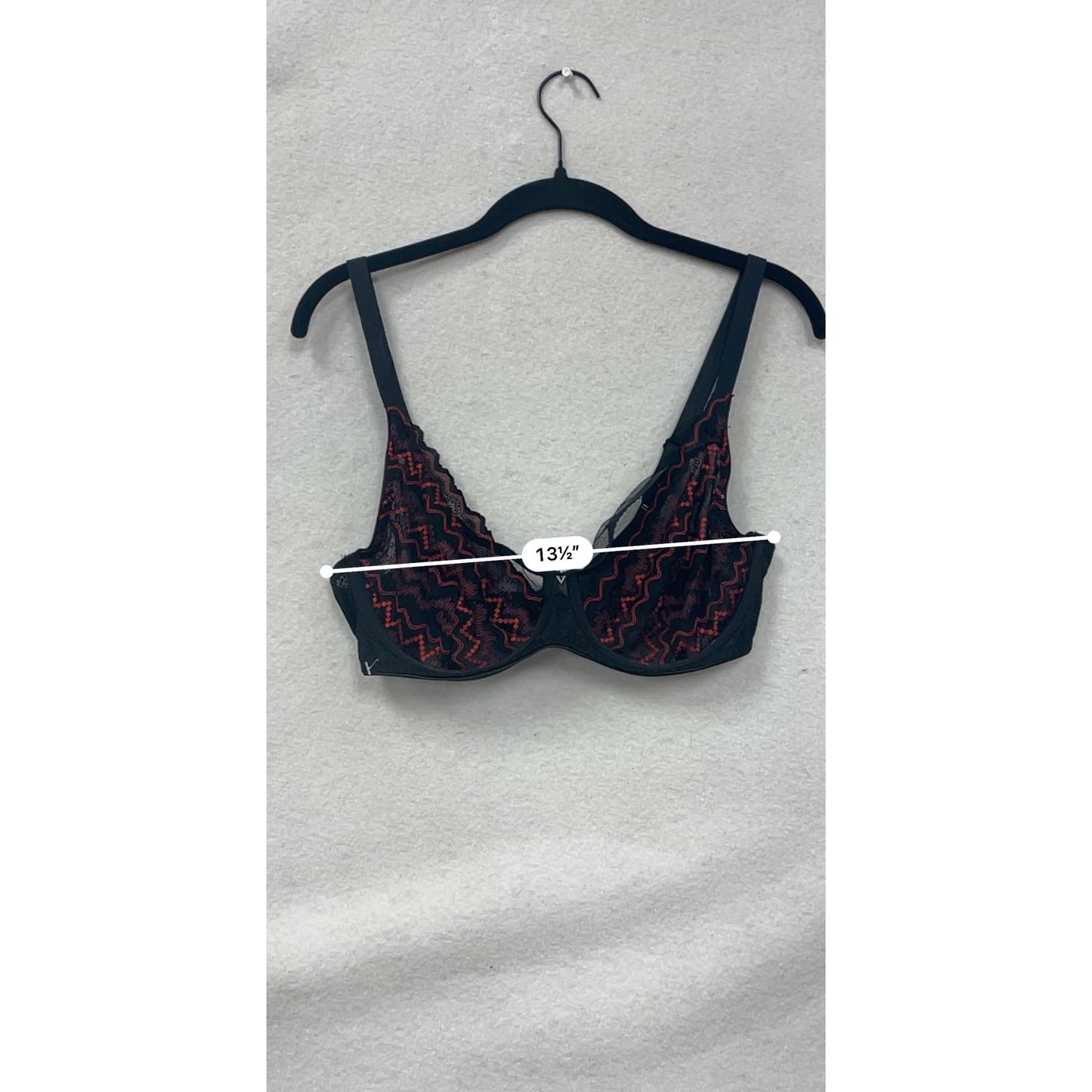 Freya 32G Black & Red Lace Underwire Bra #8660