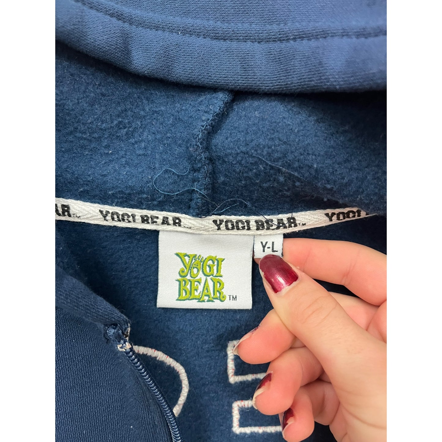 Yogi Bear Youth Large ZipUp Hoodie With Stars & "Best Trip Ever" Back #6240