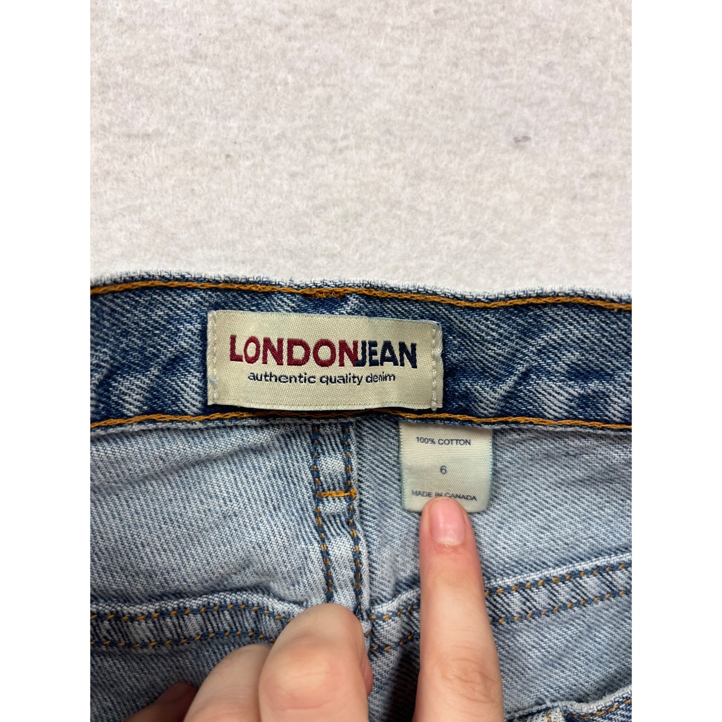Vintage London Jean Distressed Denim High Waist Cut Off Shorts #887A