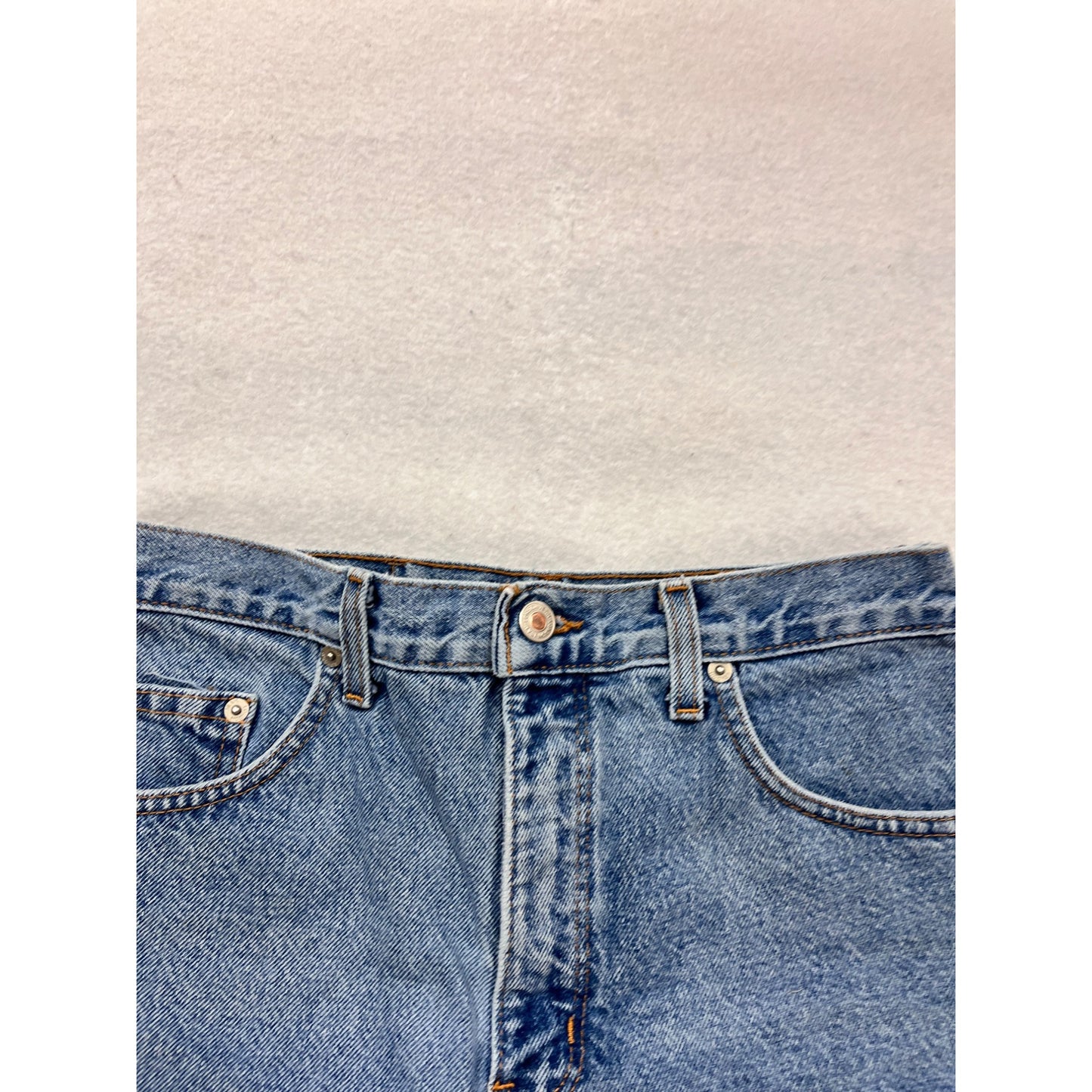 Vintage London Jean Distressed Denim High Waist Cut Off Shorts #887A