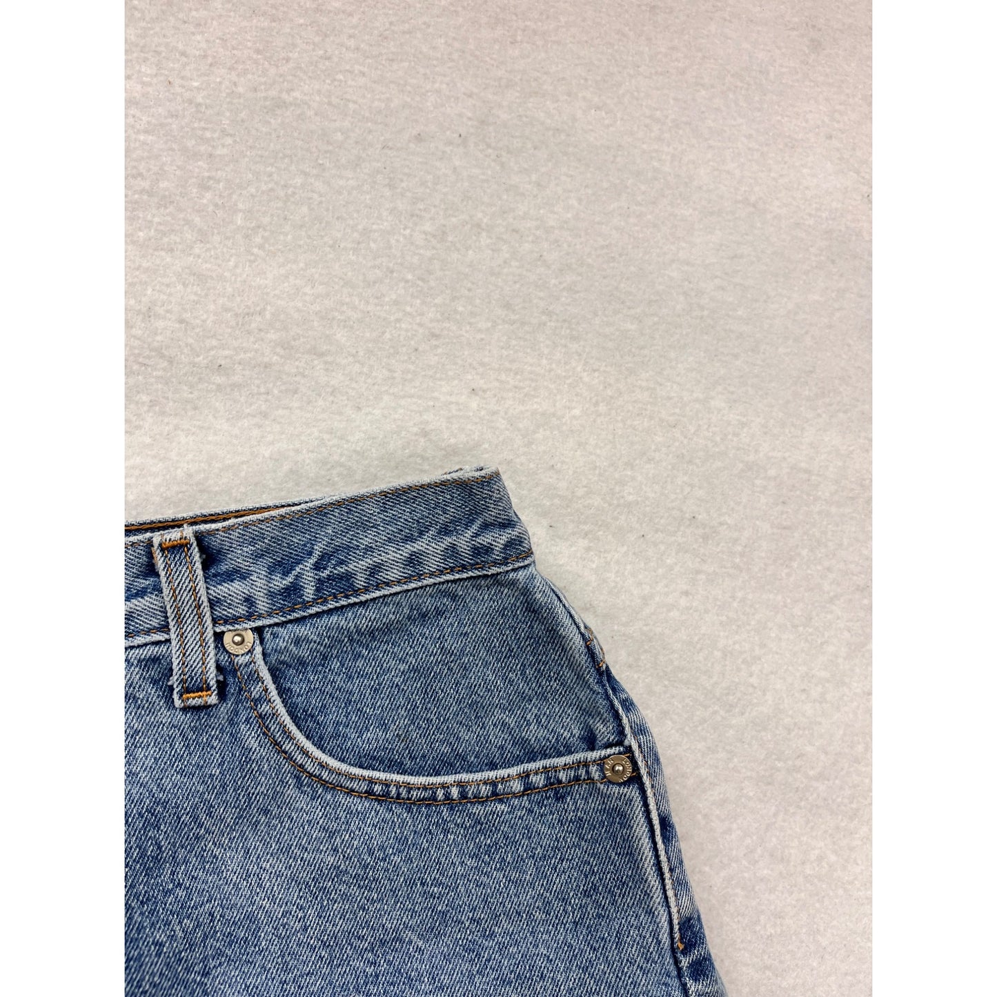 Vintage London Jean Distressed Denim High Waist Cut Off Shorts #887A