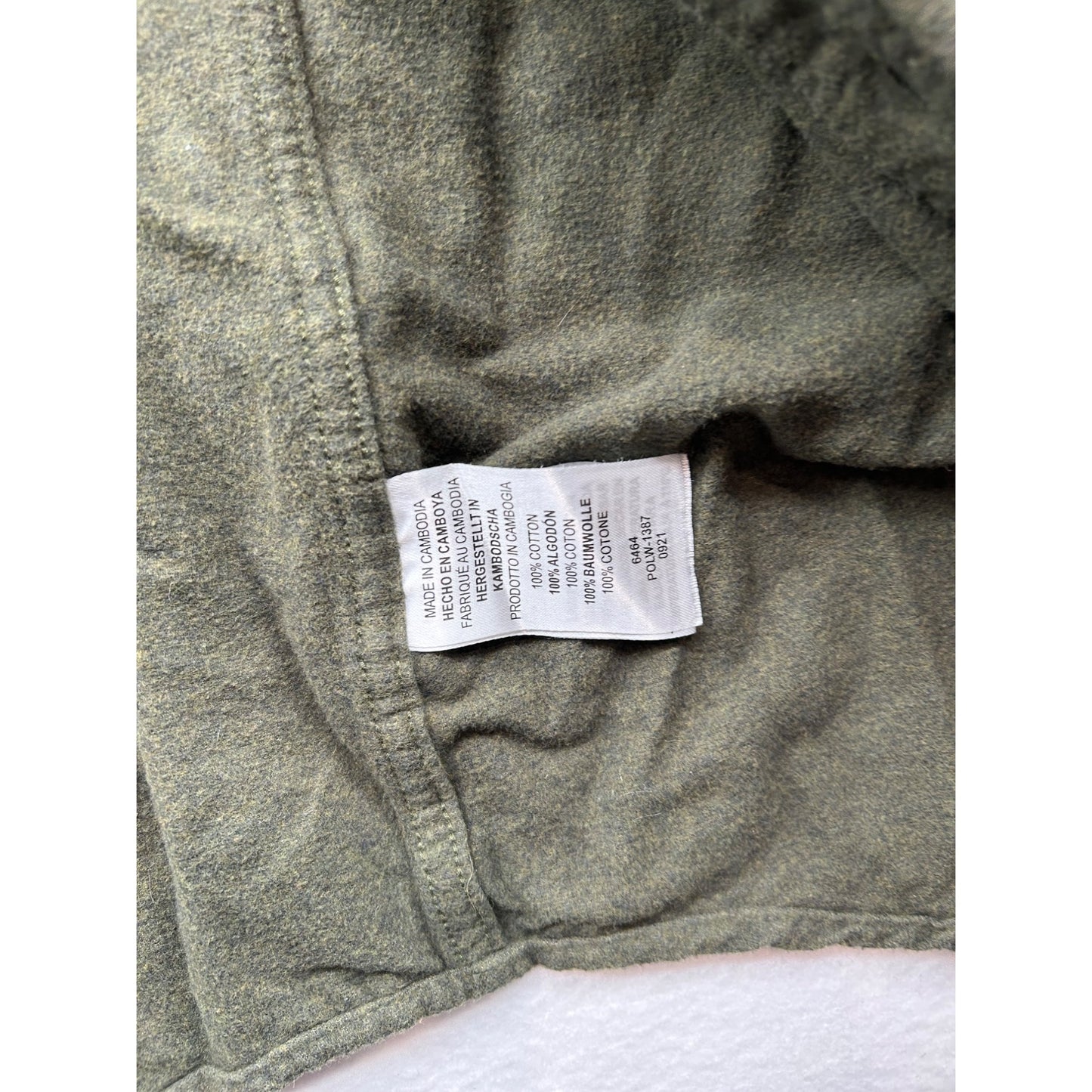 Legendary Whitetails Buck Camp Flannel Olive Green Long Sleeve Corduroy Collar #6655