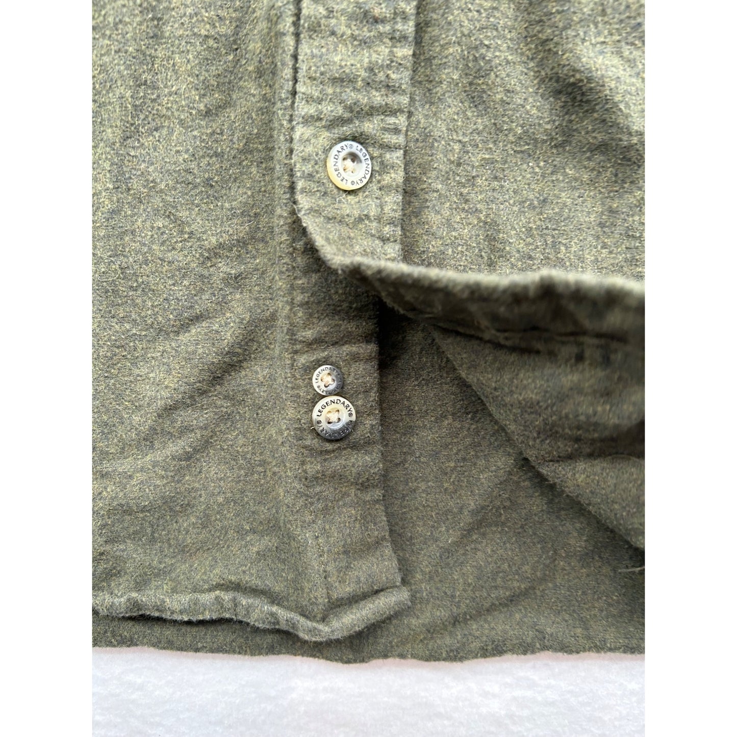Legendary Whitetails Buck Camp Flannel Olive Green Long Sleeve Corduroy Collar #6655