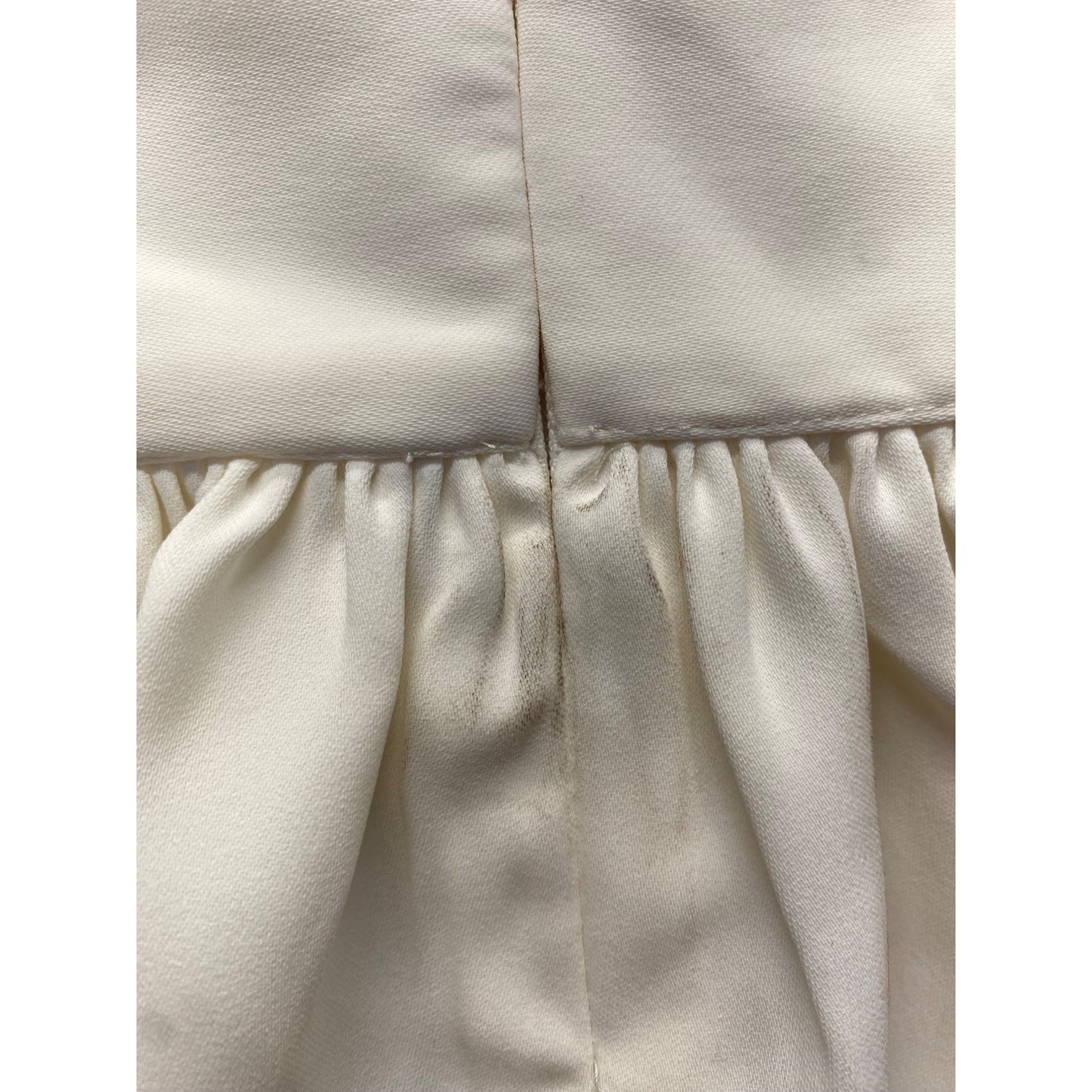 Express Womens Cream Ruffle Sleeve Peplum Top Medium Polyester #7107