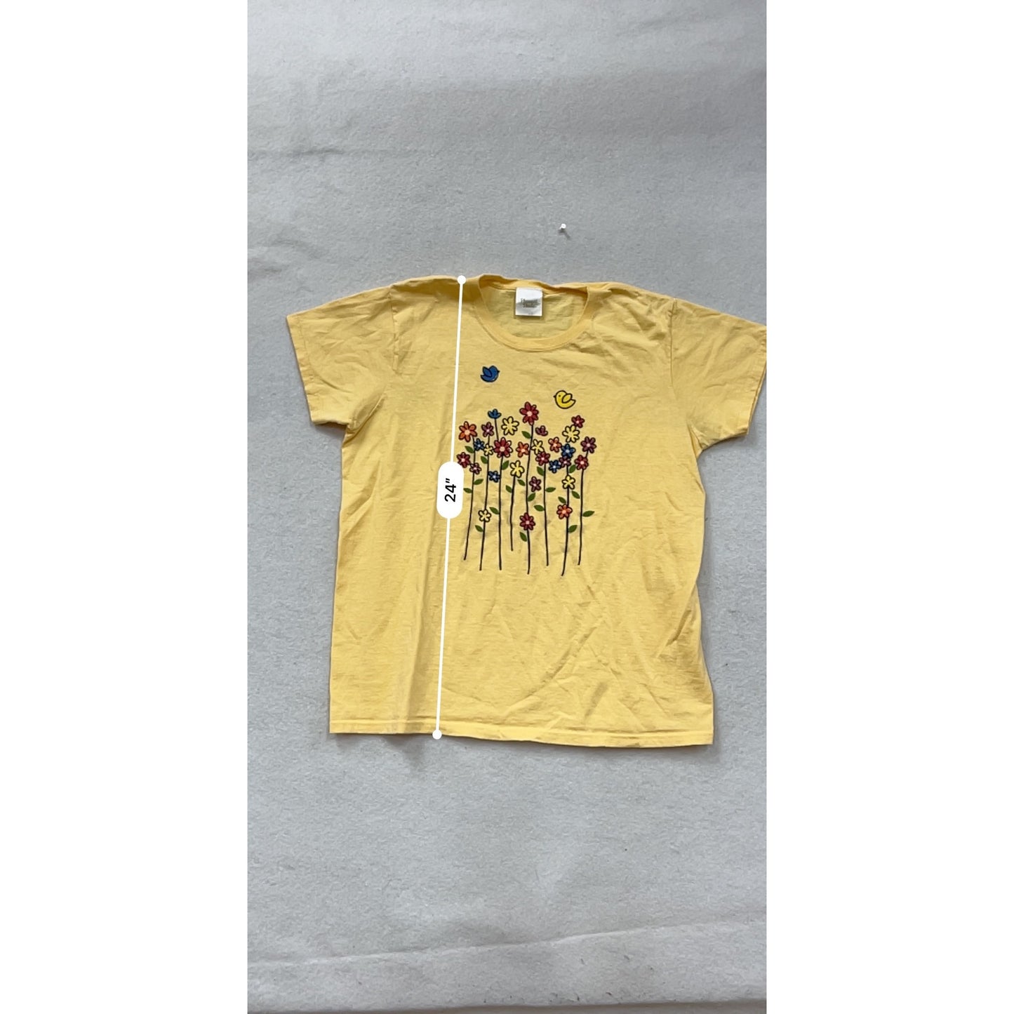 Vintage Pleasant Shade Yellow Graphic T-Shirt Size L #8993