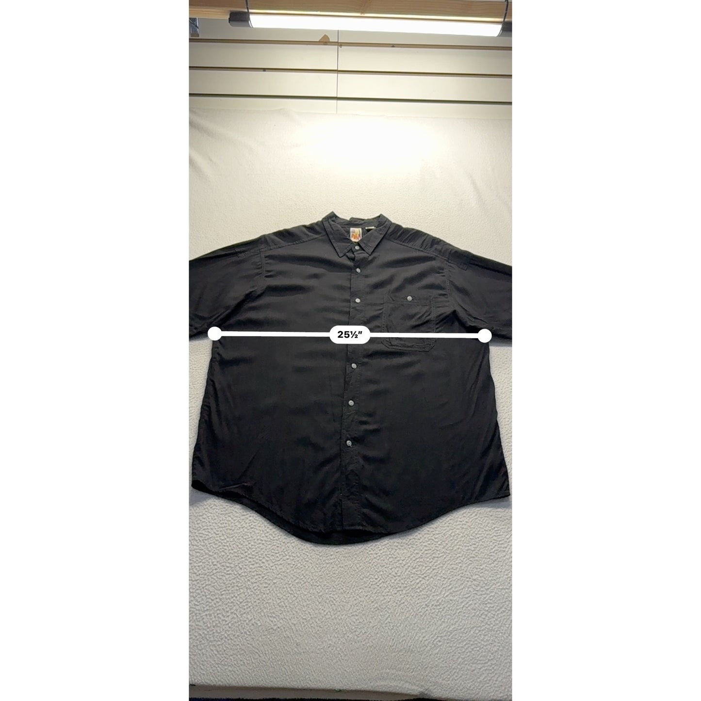VTG On The Brink Black Button-Up Short Sleeve Shirt XL #9072