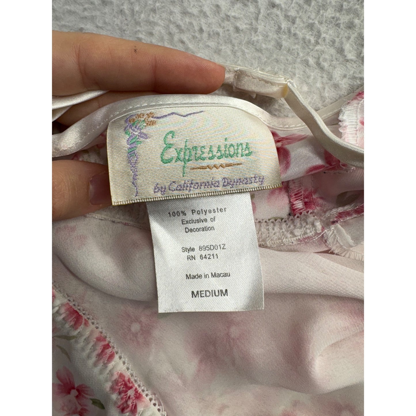 Vintage Expressions By California Dynasty Floral Sheer Nightie #7448