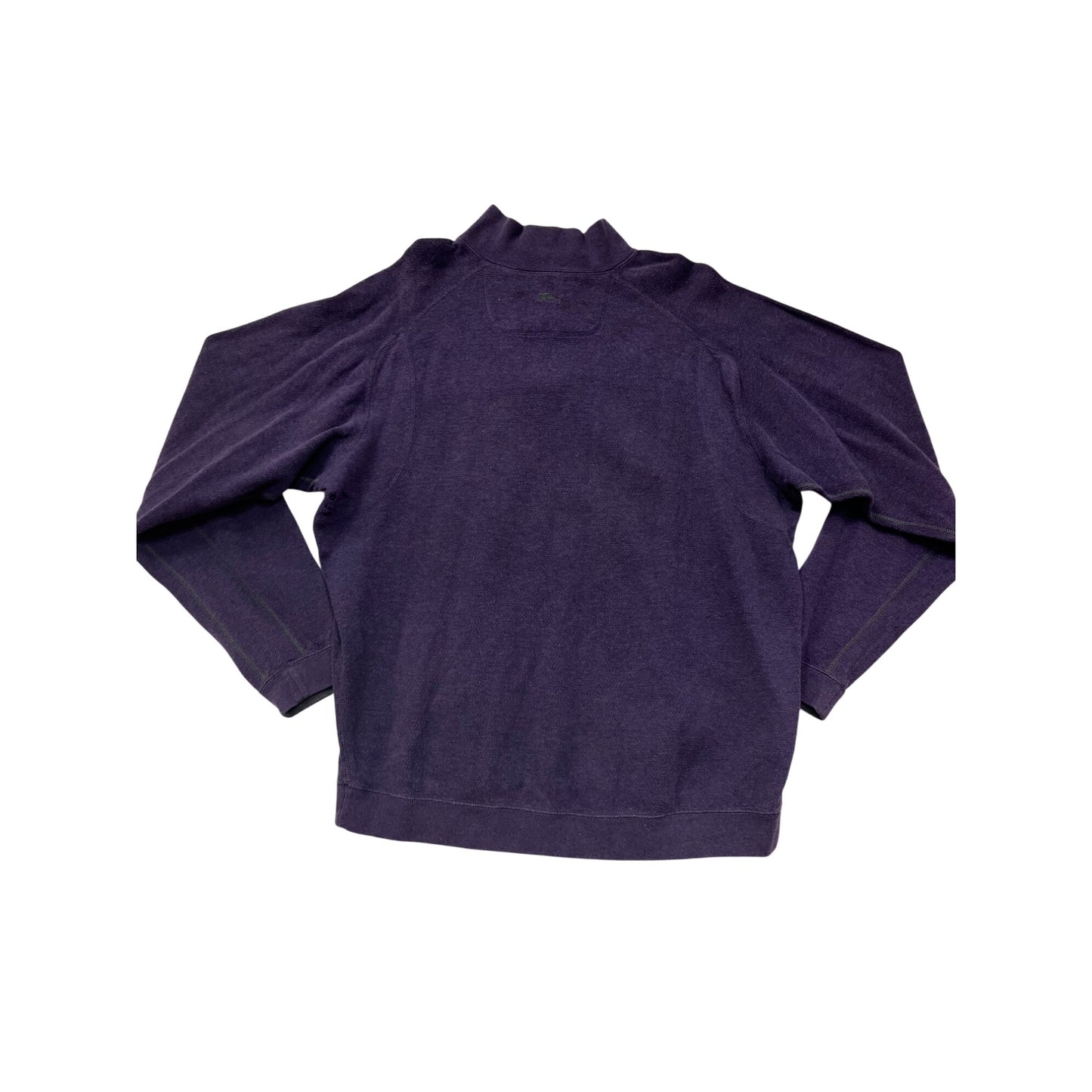 Tommy Bahama Mens Reversible Quarter-Zip Pullover Sweater Purple & Gray #6404