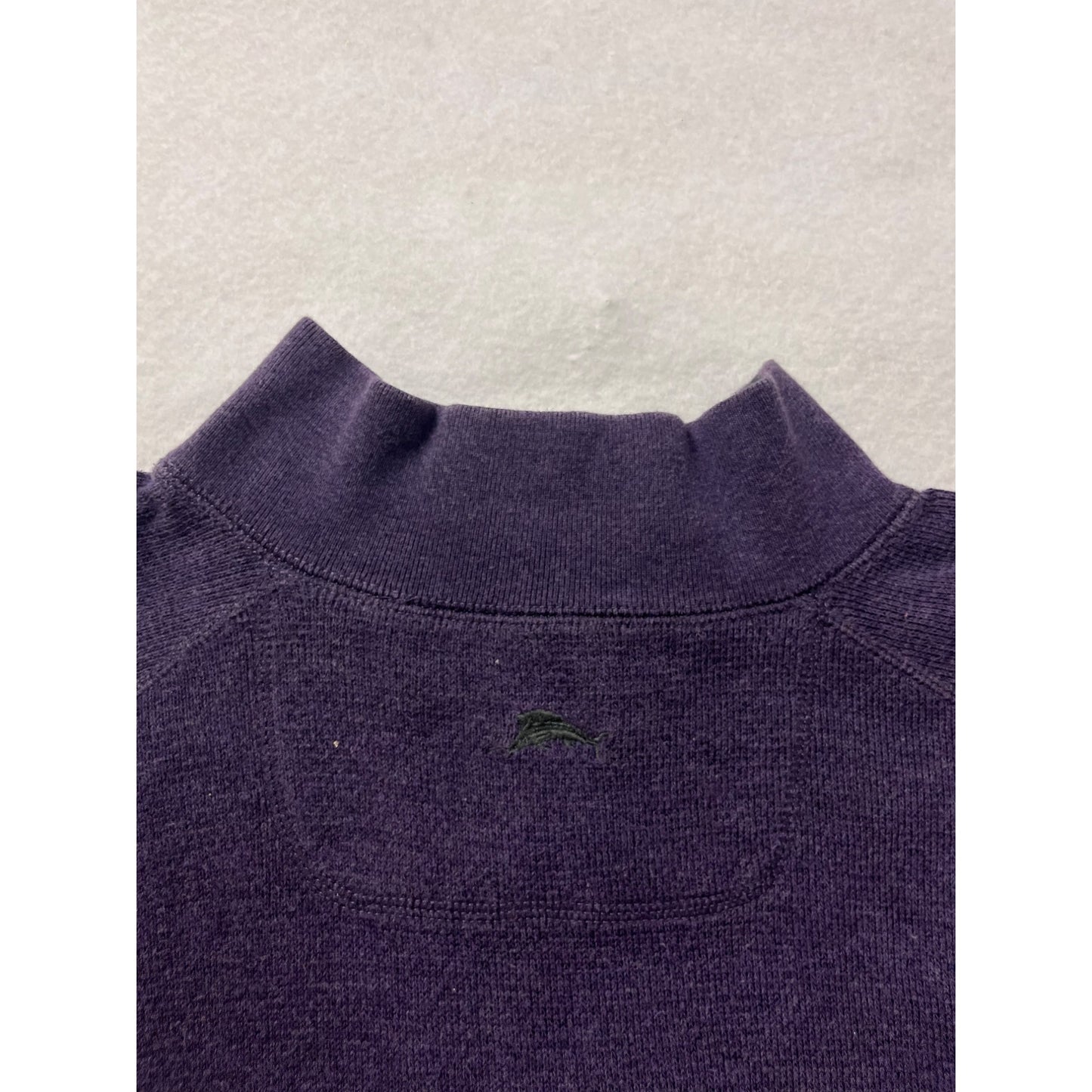 Tommy Bahama Mens Reversible Quarter-Zip Pullover Sweater Purple & Gray #6404
