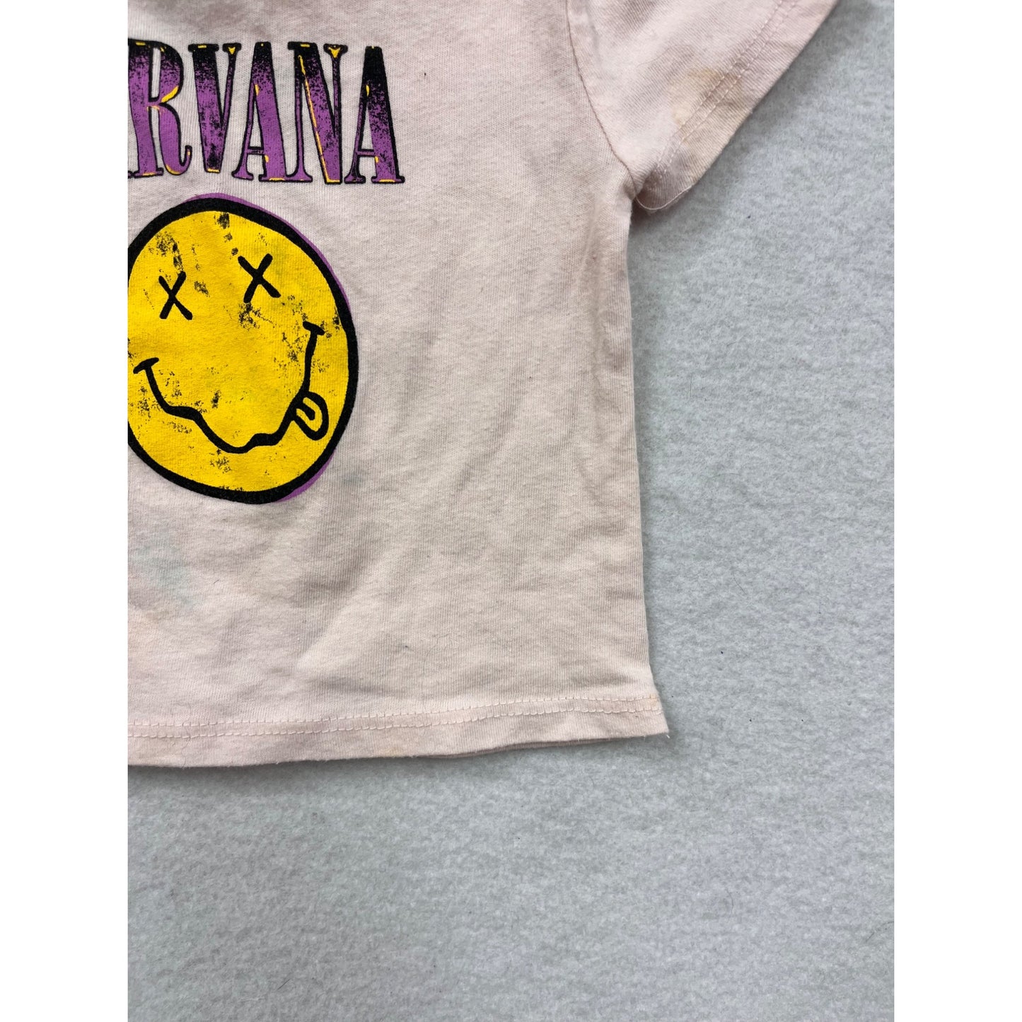 Nirvana Baby Tee 18M Pink With Smiley Face Graphic #8116