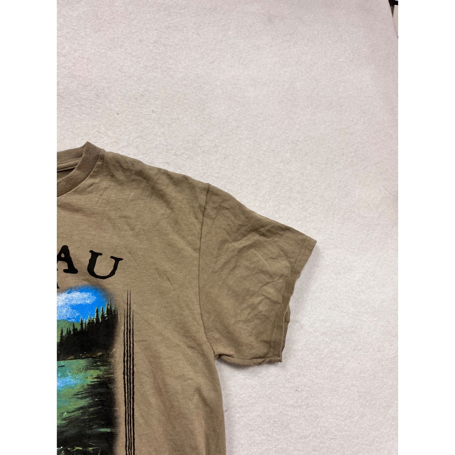 Juneau Alaska Graphic T-Shirt Brown Size L #243A