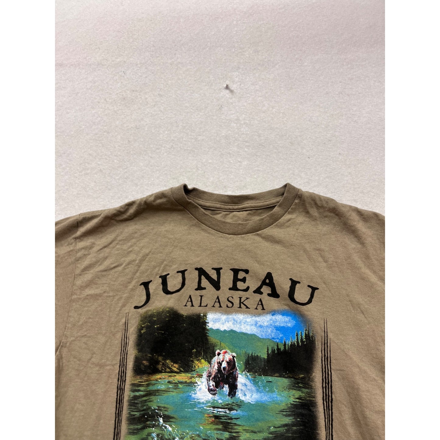 Juneau Alaska Graphic T-Shirt Brown Size L #243A