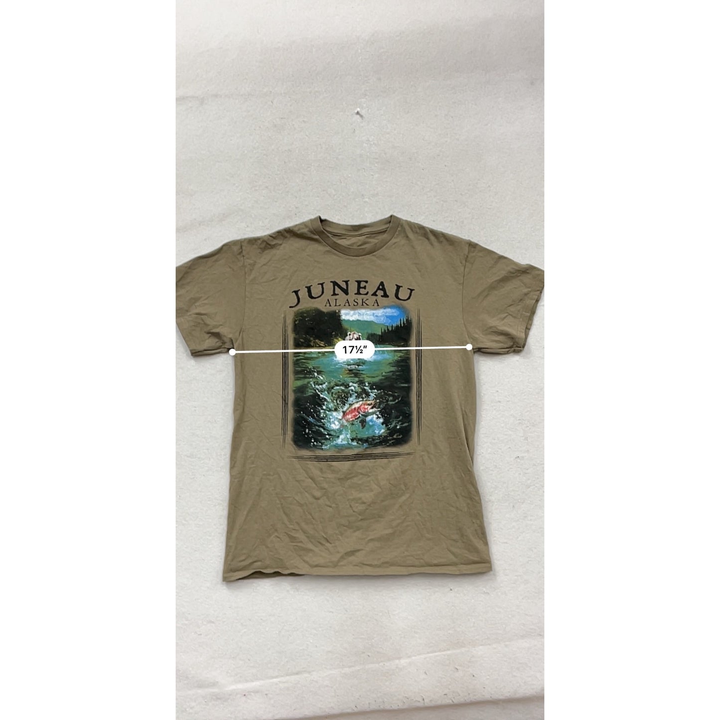 Juneau Alaska Graphic T-Shirt Brown Size L #243A