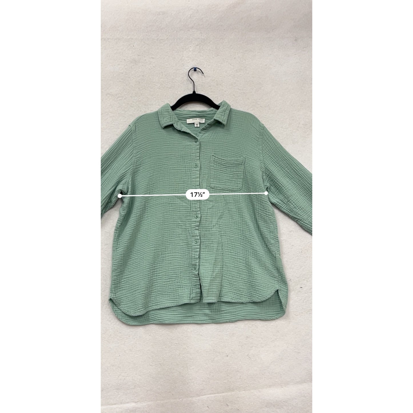 Anne Klein Jeans Button-Up Shirt M Green #478A