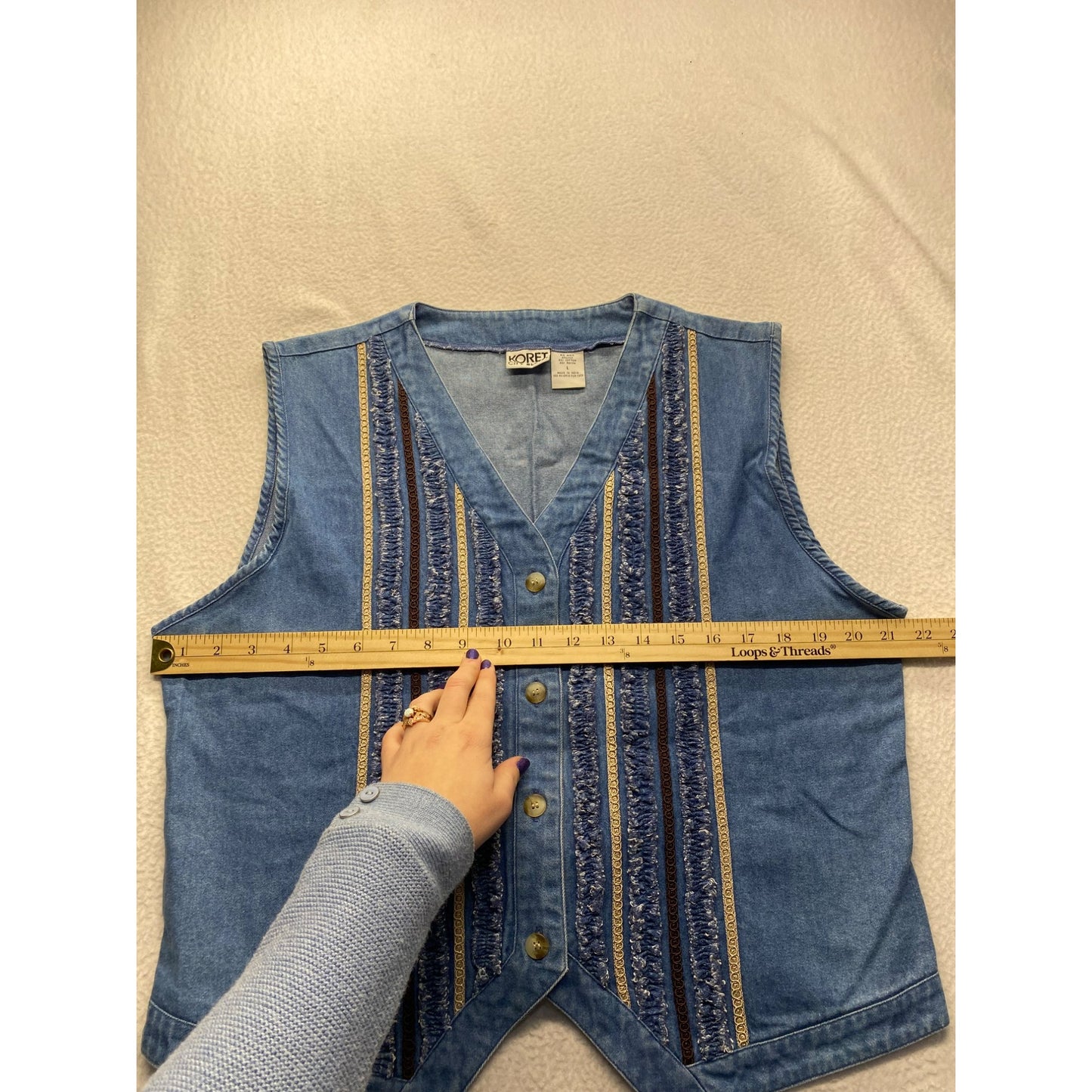 Vintage Koret City Blues Womens Denim Vest #5851