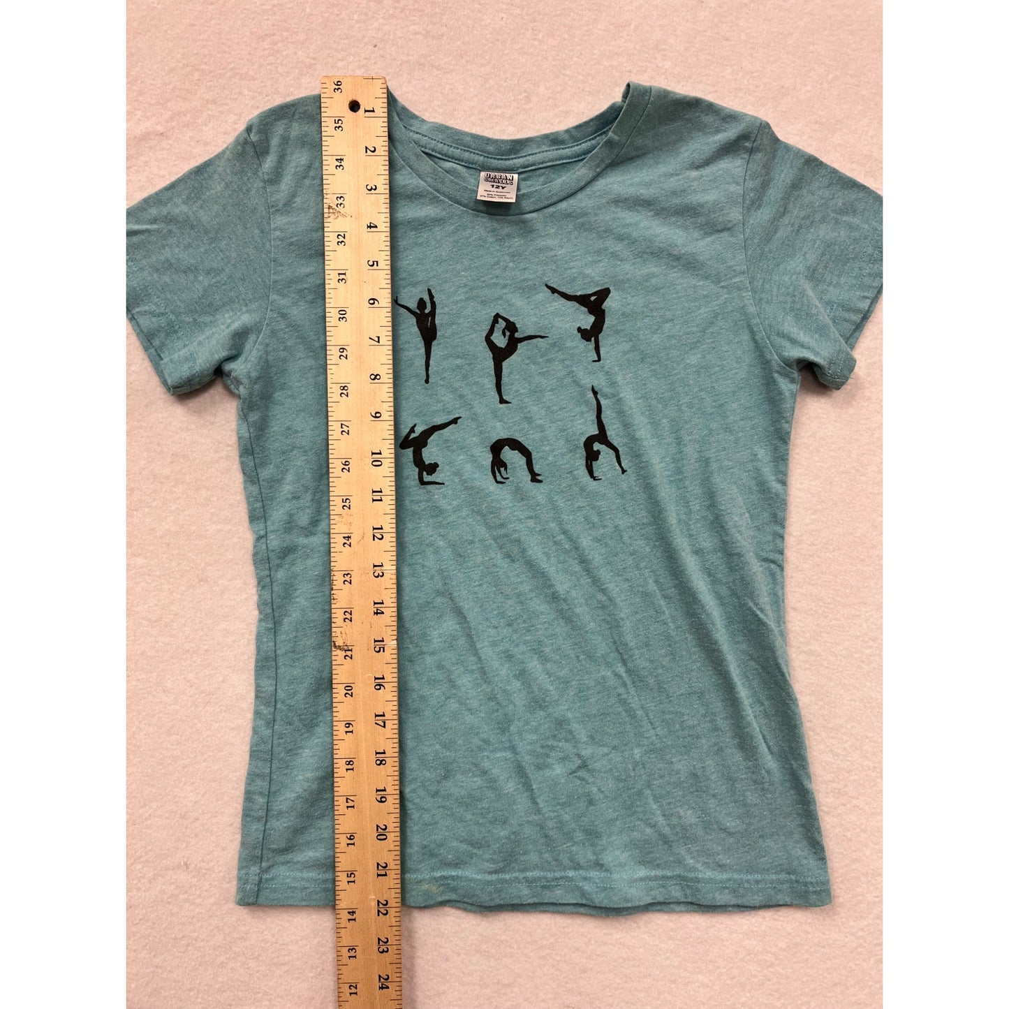 Urban Smalls Girls 12Y Blue Yoga Pose Graphic T-Shirt #6312