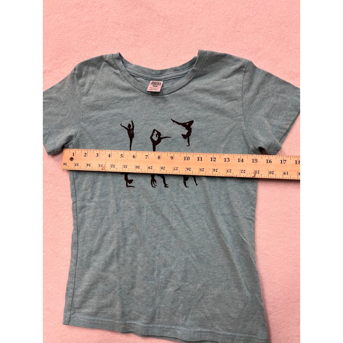 Urban Smalls Girls 12Y Blue Yoga Pose Graphic T-Shirt #6312