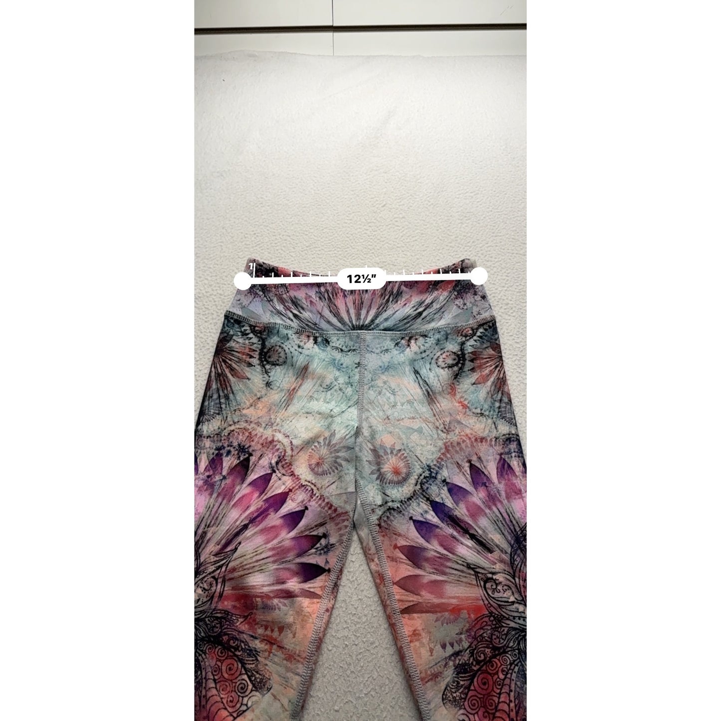 Evolution & Creation S Multicolor Tribal Feather Print Leggings 282B