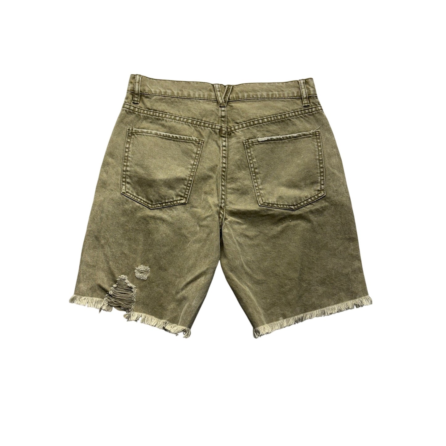 *NWT* Easel Womens Distressed Olive Green Denim Shorts #7442