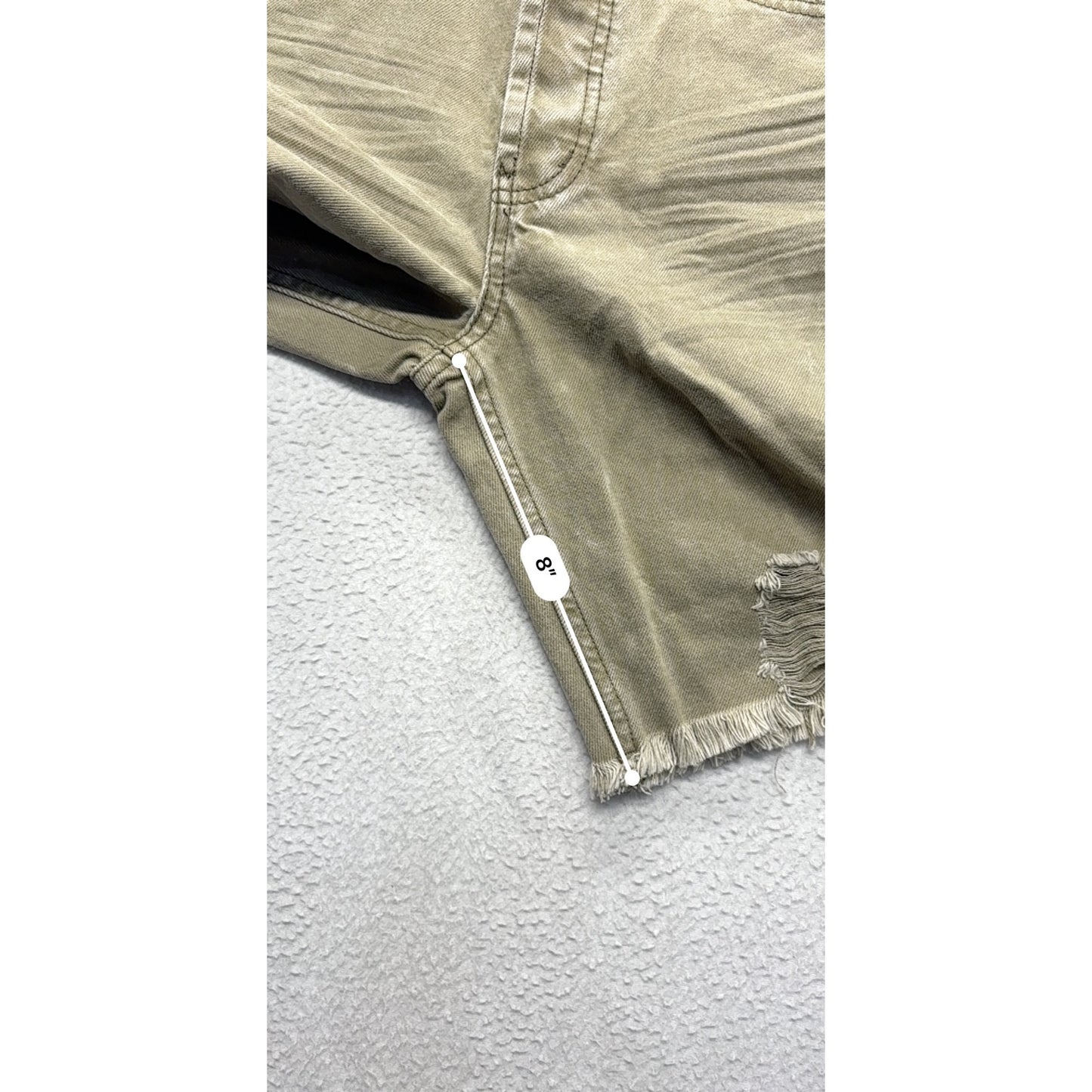 *NWT* Easel Womens Distressed Olive Green Denim Shorts #7442