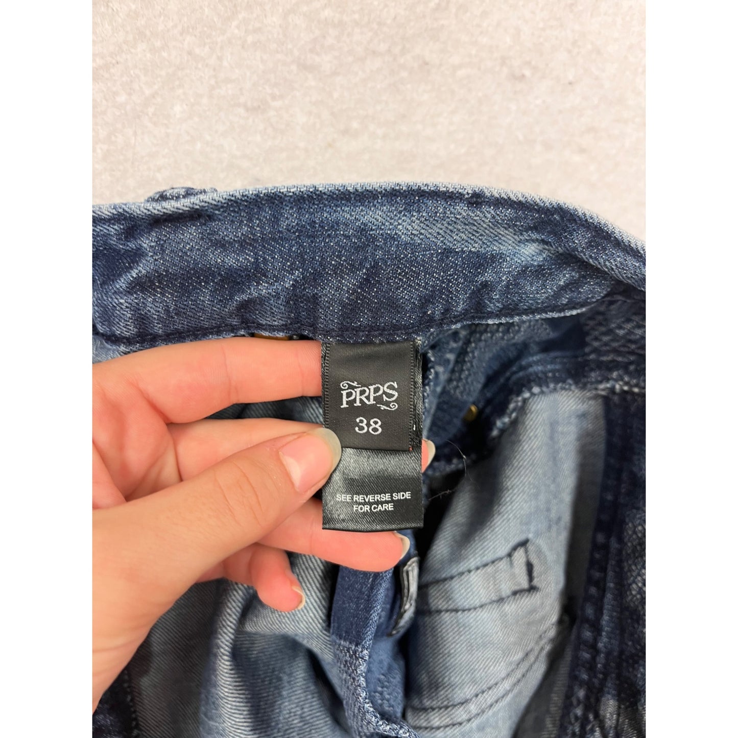 PRPS Distressed Straight Leg Jeans Size 38 Blue Denim #789A