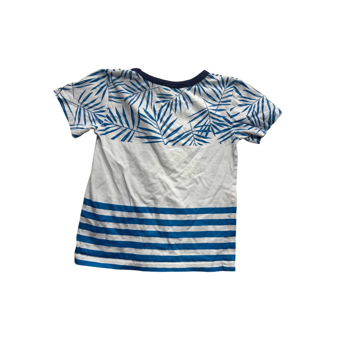 Sophie & Sam Boys Cotton Palm Leaf & Stripe T-Shirt S #9098