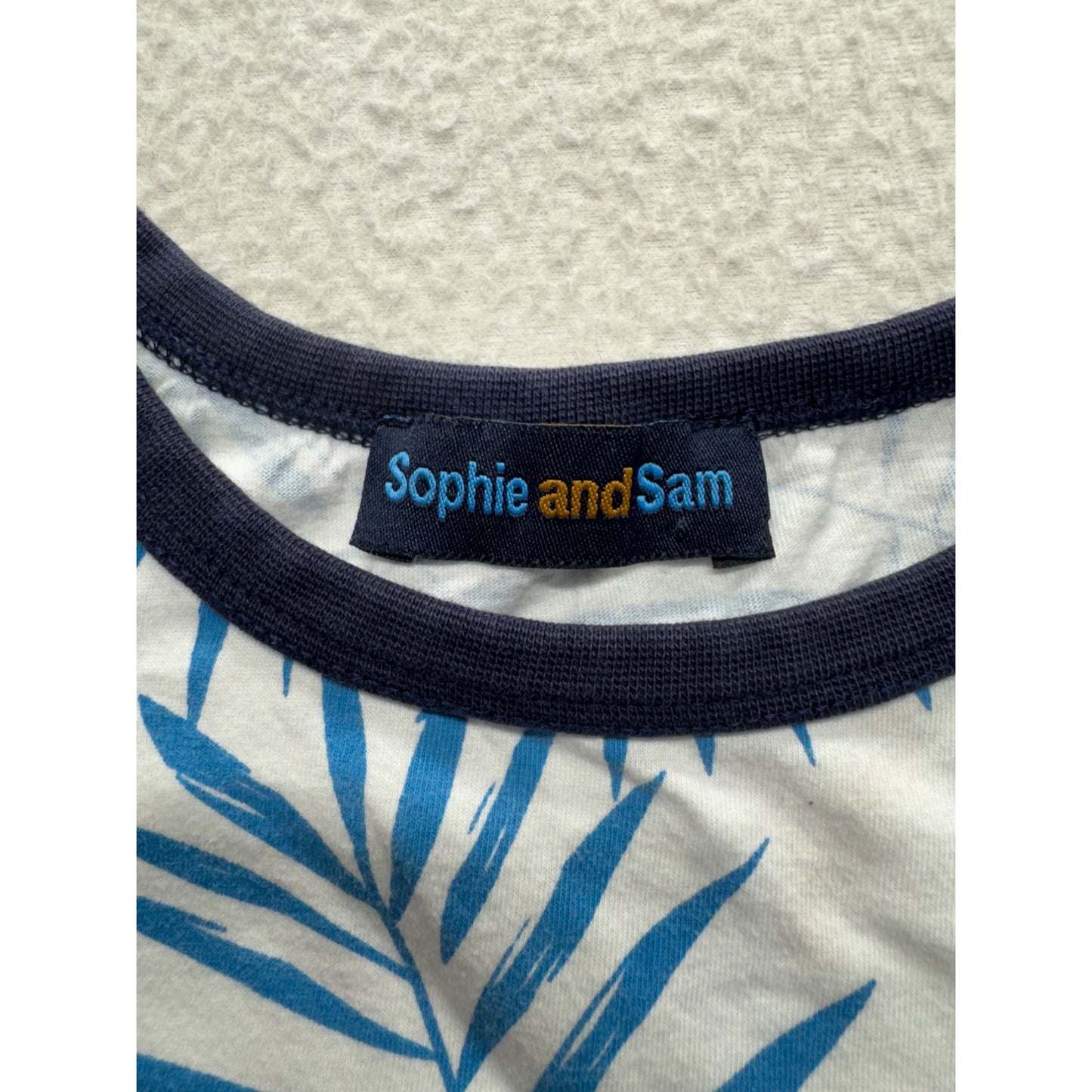 Sophie & Sam Boys Cotton Palm Leaf & Stripe T-Shirt S #9098