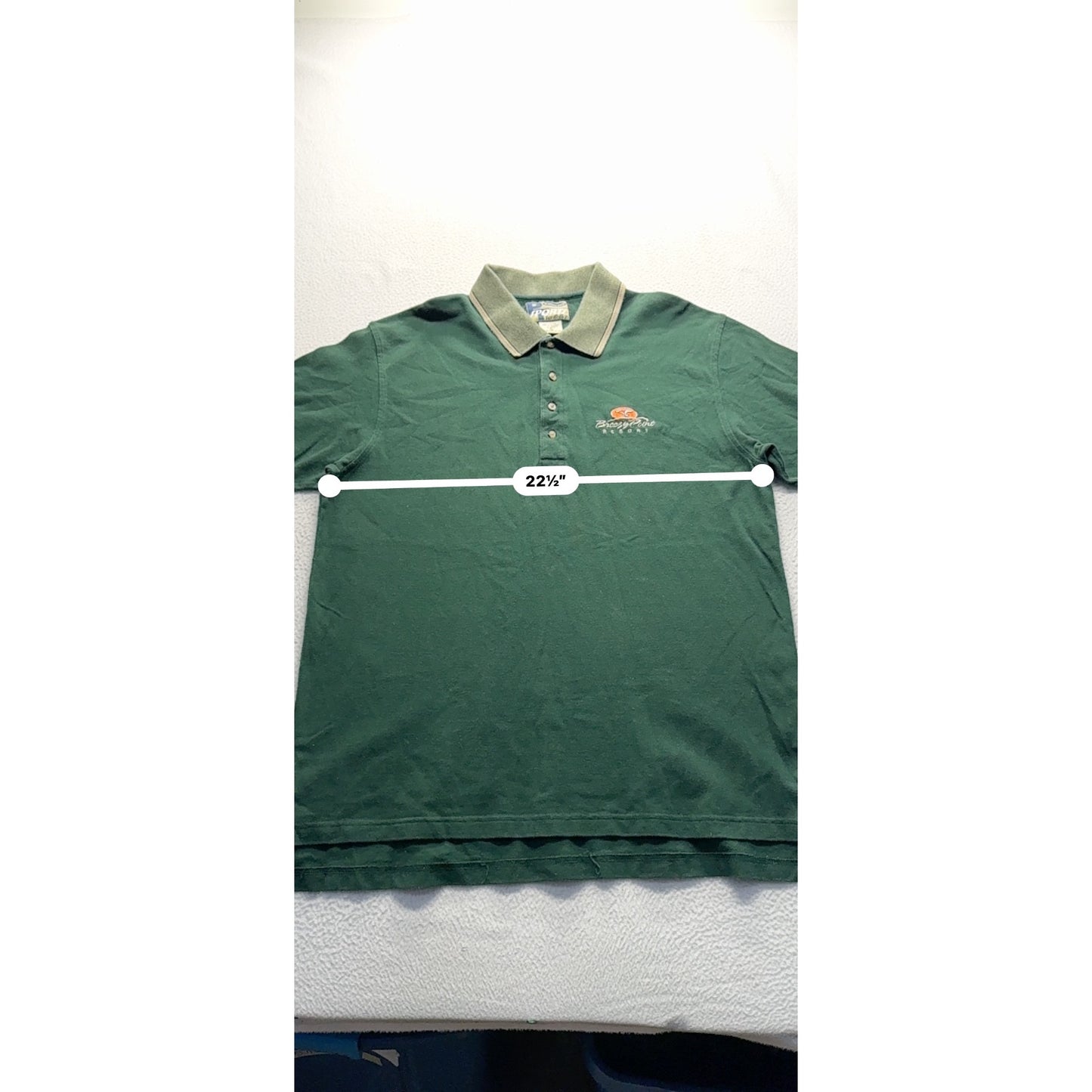 VTG PT Sports Wear Green Polo Shirt Breezy Point Resort Logo XL Cotton #9081