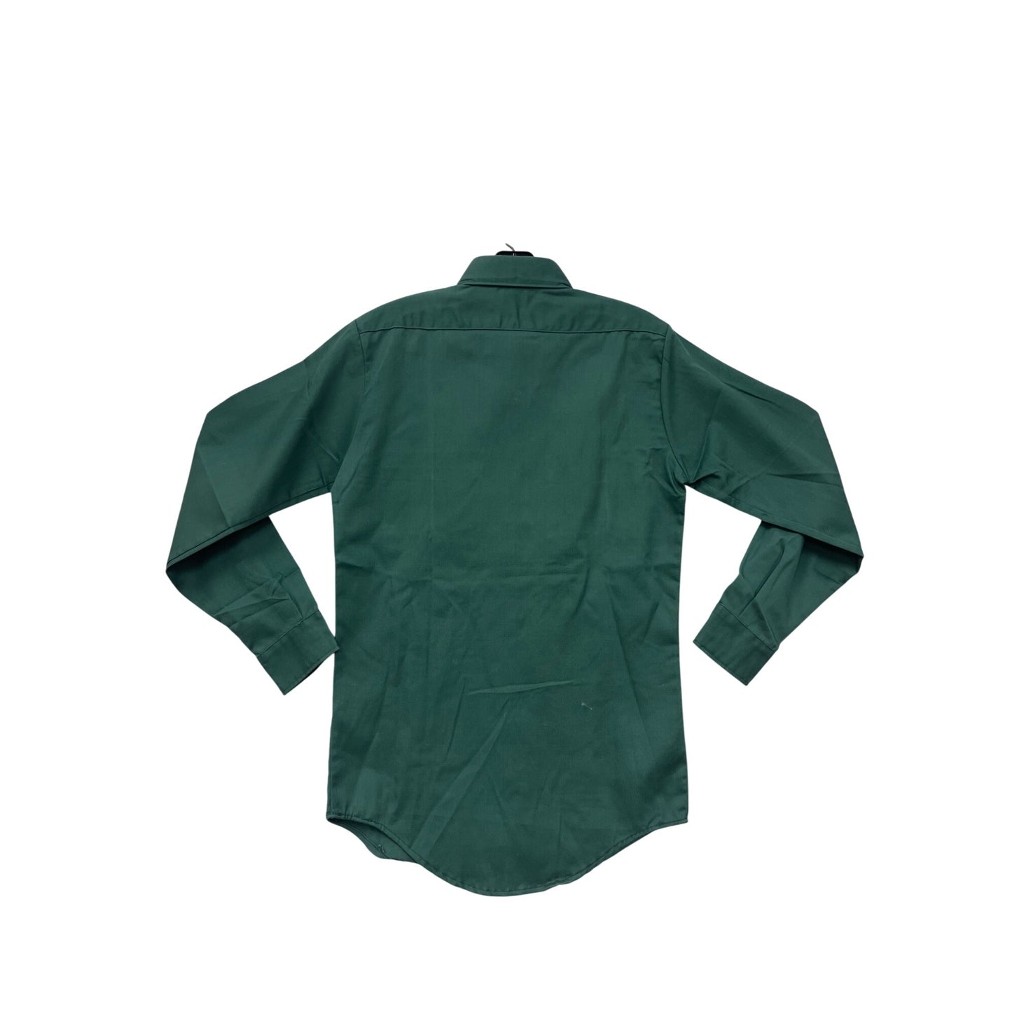 Boys size 14 Green Long-Sleeve Button-Up Shirt With Front Pockets & Permanent Press #6520
