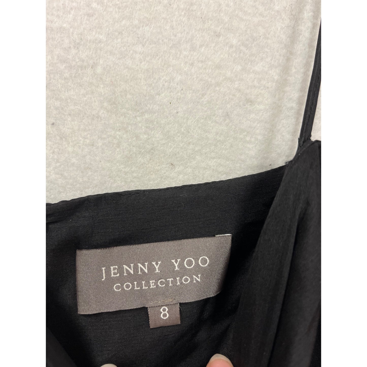 Jenny Yoo Collection Black Silk Dress Size 8 With Bow Detail #385A