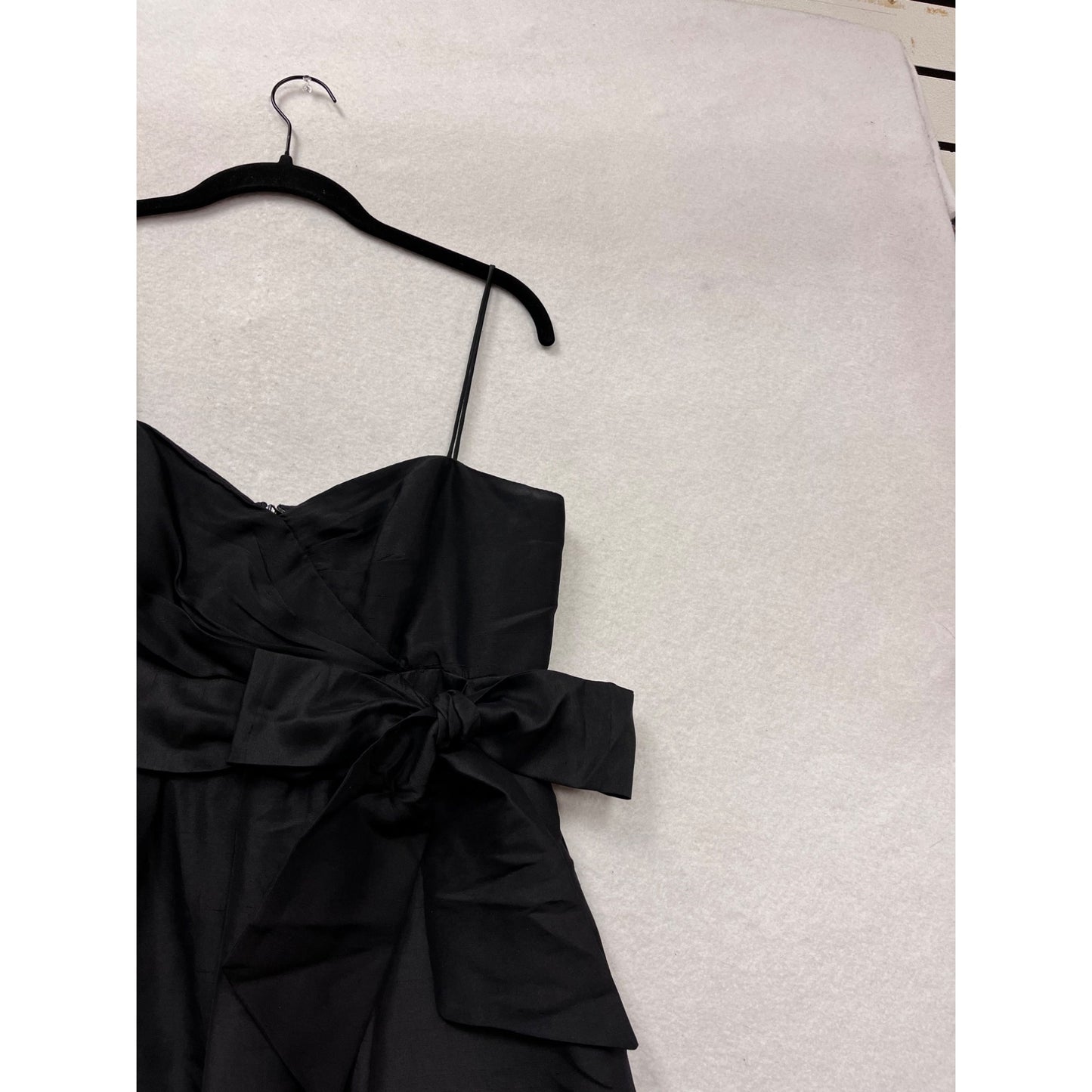 Jenny Yoo Collection Black Silk Dress Size 8 With Bow Detail #385A