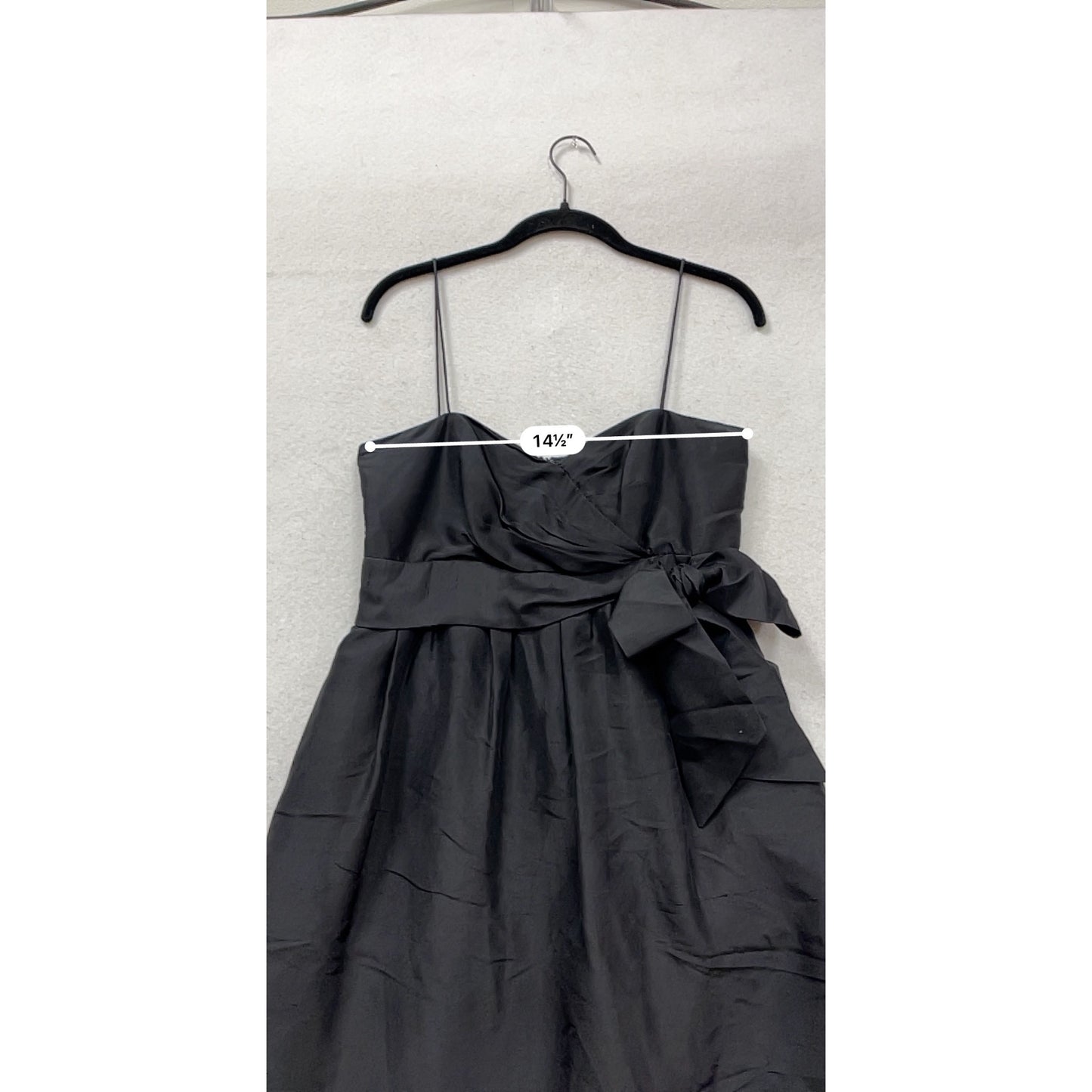 Jenny Yoo Collection Black Silk Dress Size 8 With Bow Detail #385A