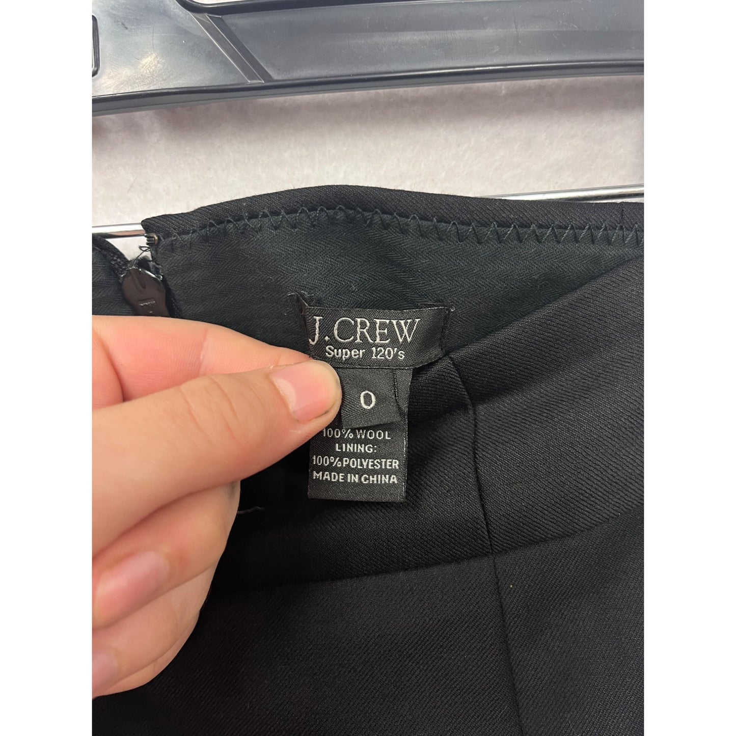 J.Crew Womens Black Super 120s Wool Skirt Size 0 #8391