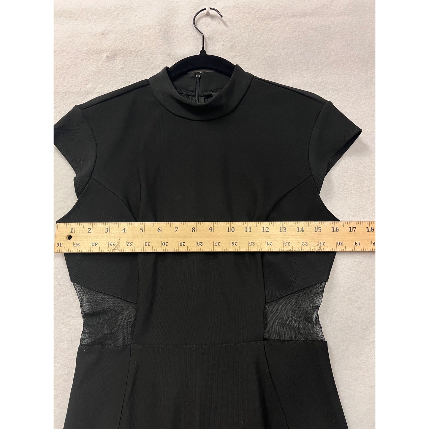 A.B.S Collection Womens Size 8 Black Sheer Panel Bodycon Dress #6402