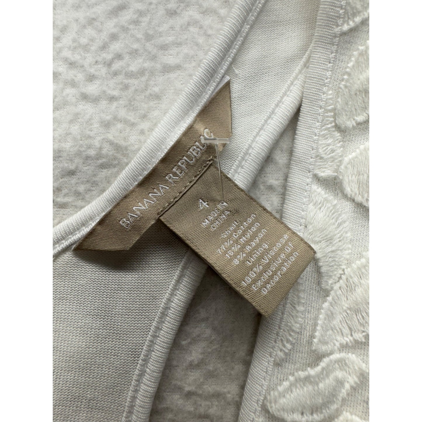 Banana Republic White Textured Sleeveless Racerback Dress Size 4 #7797