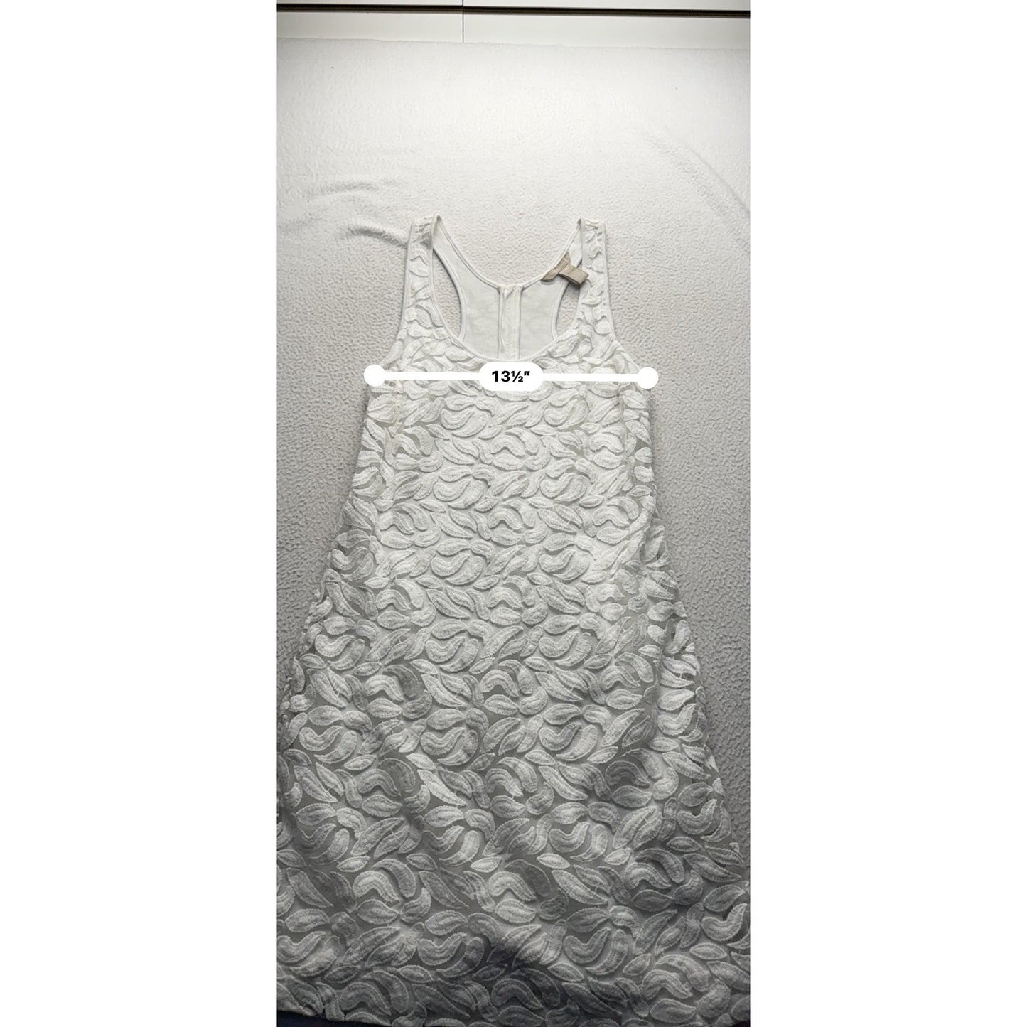 Banana Republic White Textured Sleeveless Racerback Dress Size 4 #7797