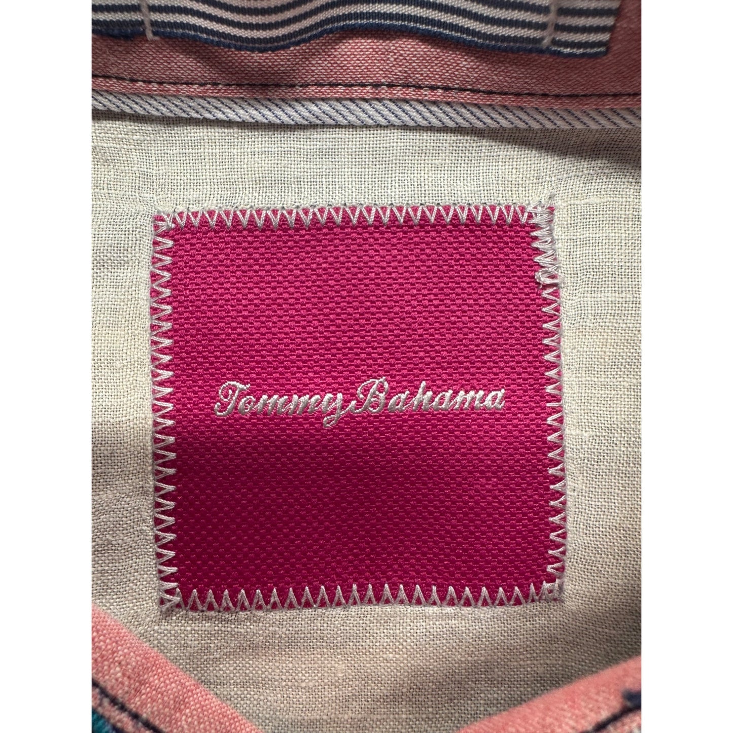 Tommy Bahama Mens Long Sleeve Navy Striped Button-Down Shirt #9980