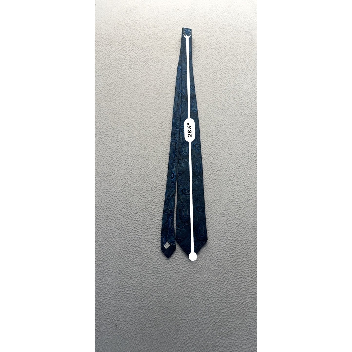 Vintage Norseman Blue/Black Paisley Necktie Made In USA 58" #9108