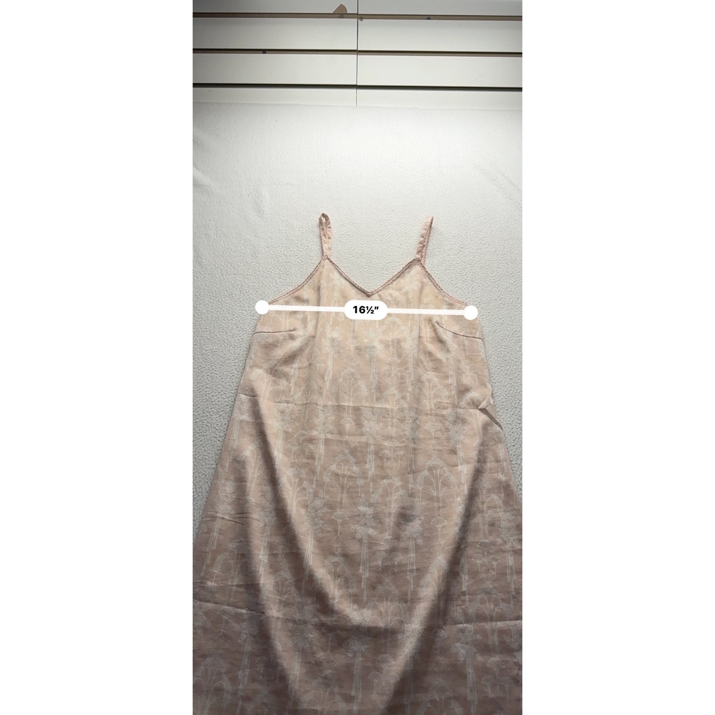 World Market Beige Floral Satin Slip Dress S/M #7825