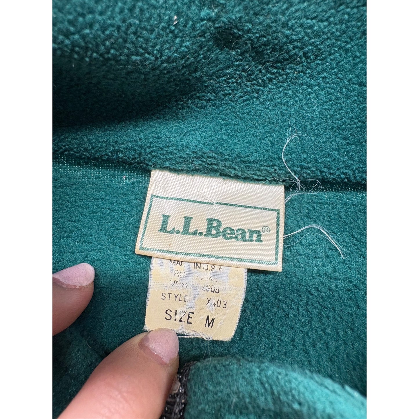 L.L. Bean Green 1/4 Zip Fleece Pullover #7675